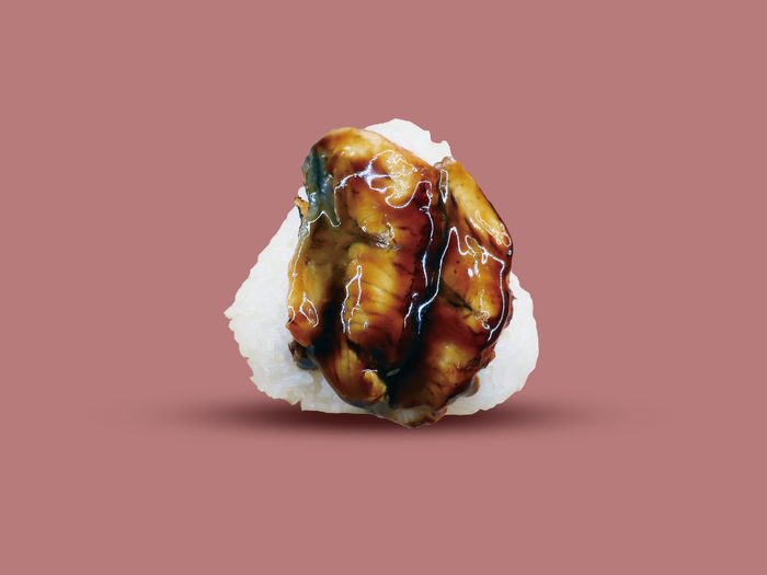Wagaya Unagi onigiri topped with glazed eel